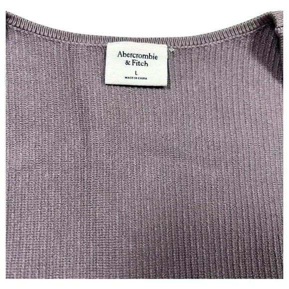 Abercrombie & Fitch Long Sleeve Sweetheart Heavy Sweater Ribbed Gray Size Large - Picture 2 of 7
